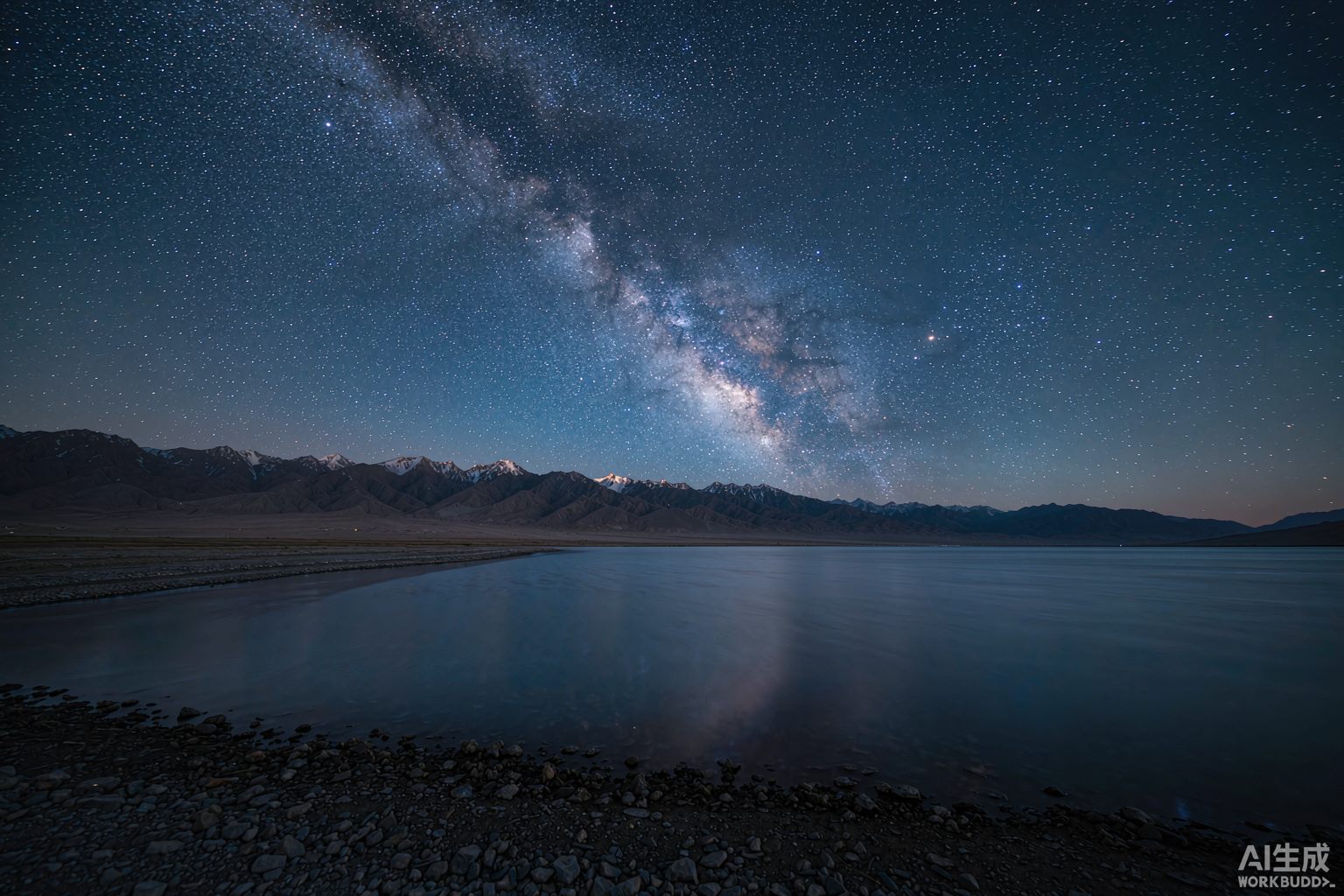 赛里木湖璀璨星空银河